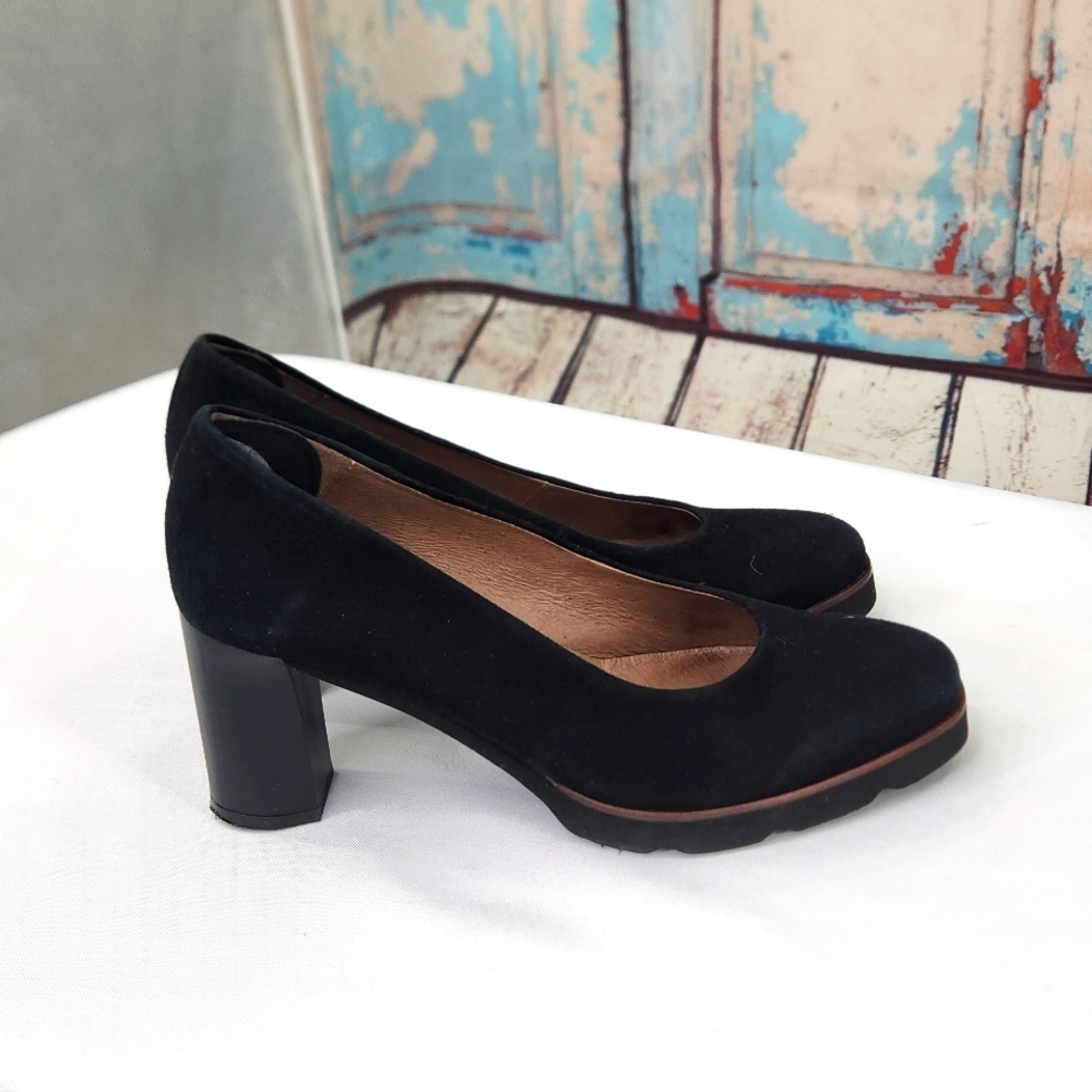 Wonders Wonderfly Suede Platform Block Heel - image 4